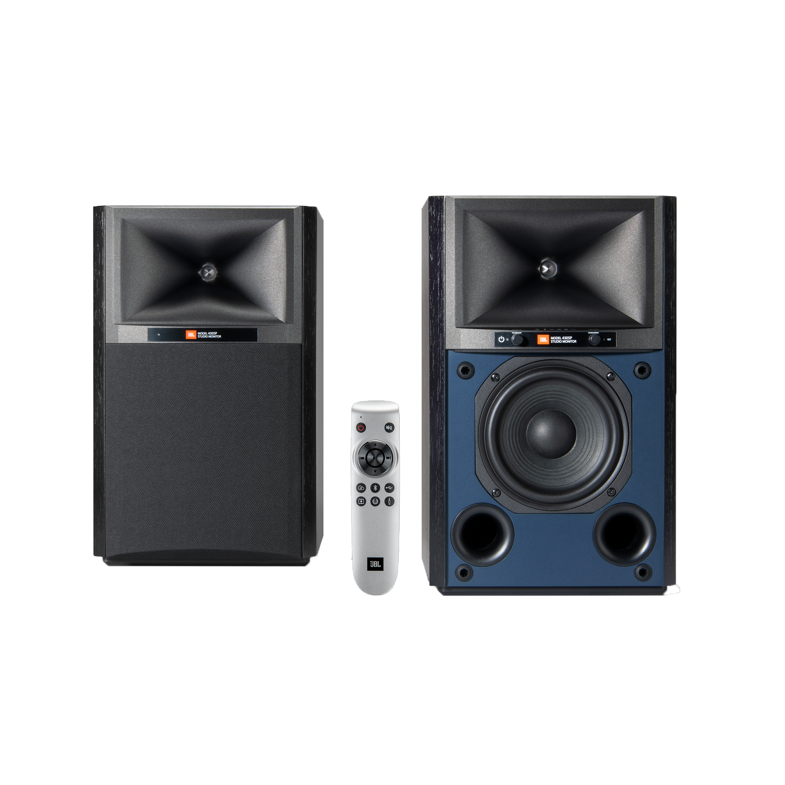 4305P Studio Monitor - Black Walnut - Powered Bookshelf Loudspeaker System - Hero